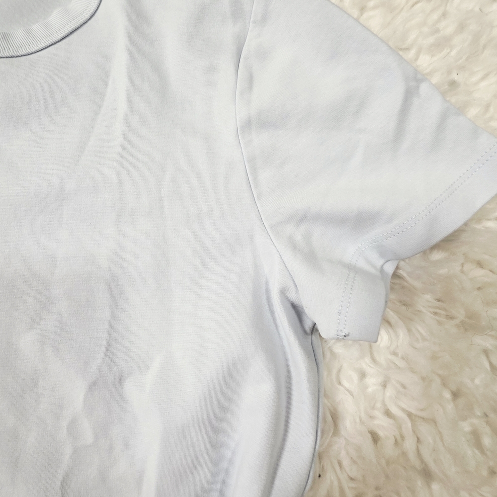 Zara Basic Crew Neck Tee - Baby Blue - Size Medium - Picture 3 of 3